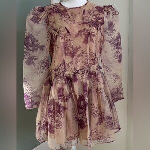 ASOS Beige and Purple Floral Mini Dress